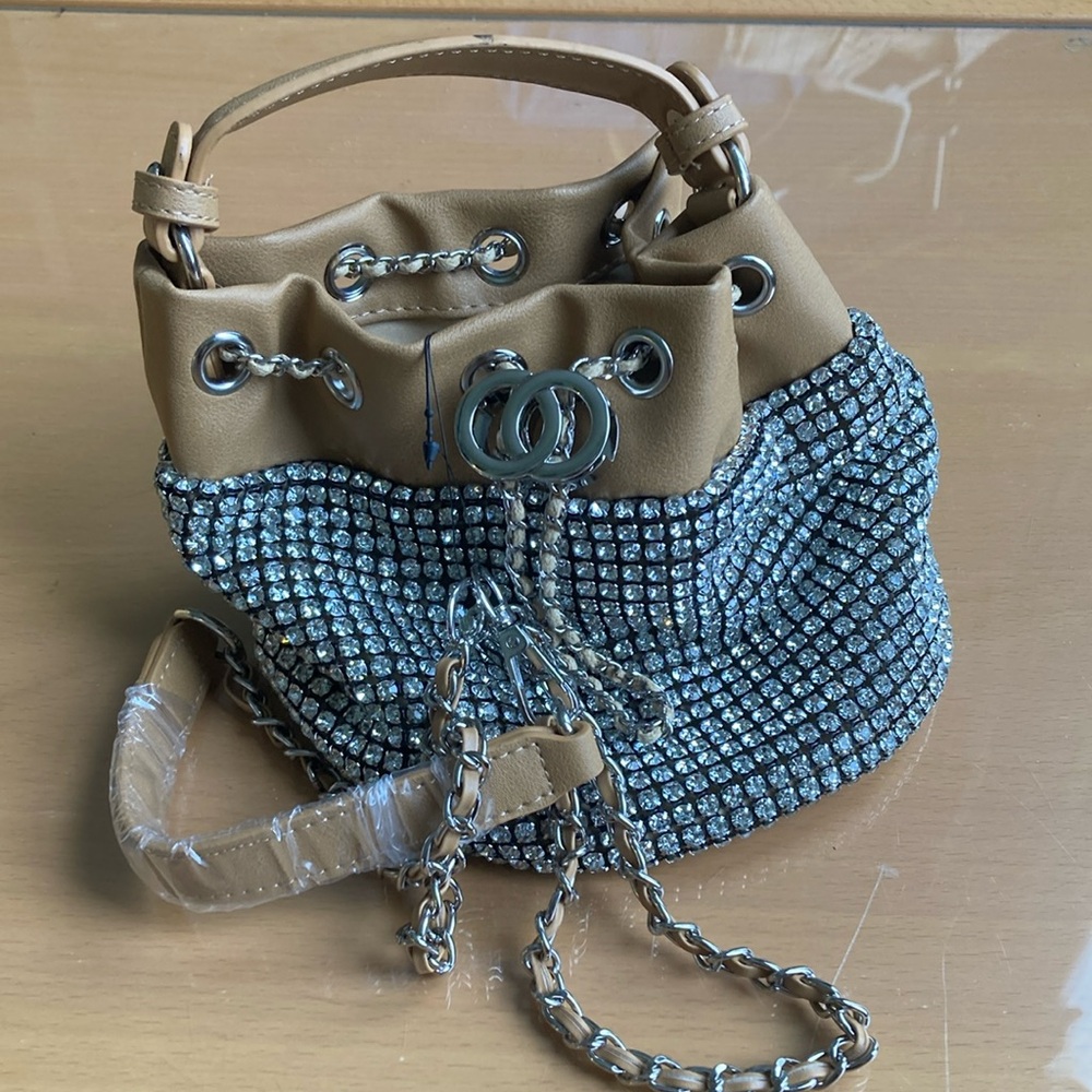 Stylish Off Park Tan and Silver Women's Bag